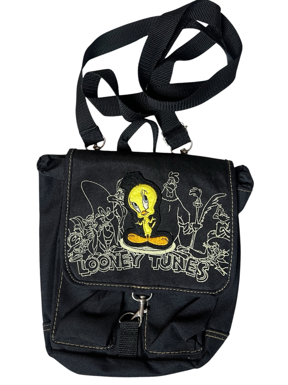Vintage 1996 Looney Tunes Tweety Messenger Bag Crossbody Purse 90s Warner Bros